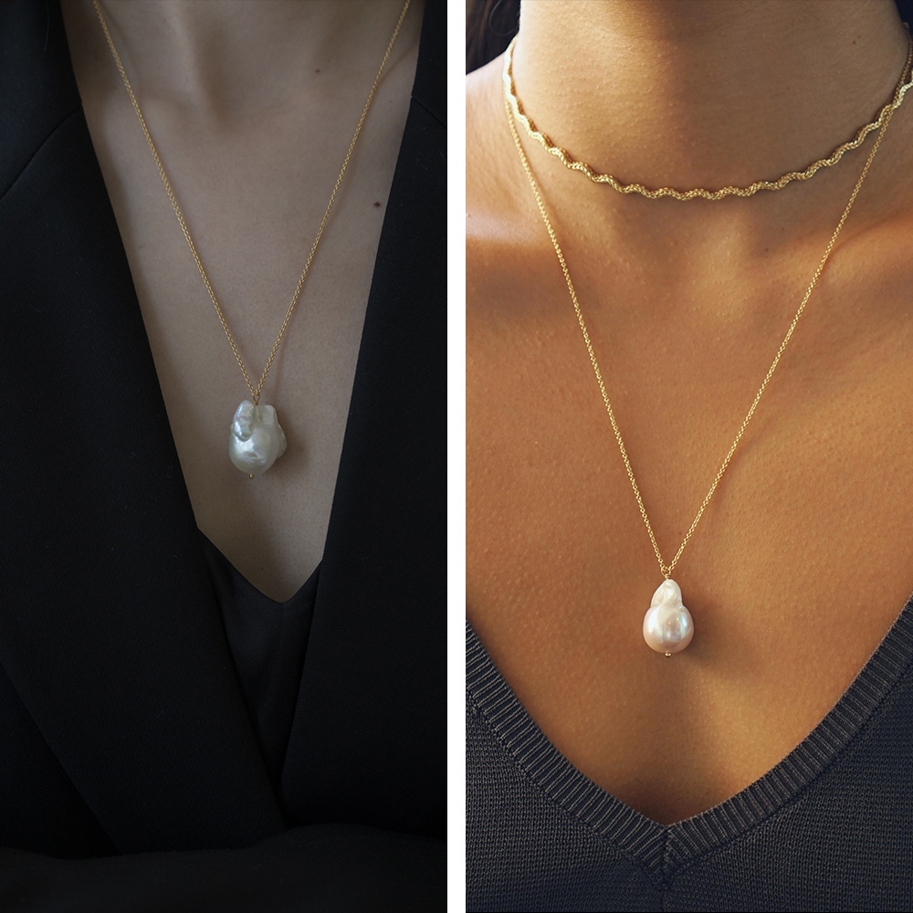 巴洛克珍珠項鍊 歐美項鍊 韓國項鍊 珍珠項鍊 女生項鍊 浮誇項鍊 細項鍊 金項鍊 小眾項鍊 個性項鍊 女生禮物 208