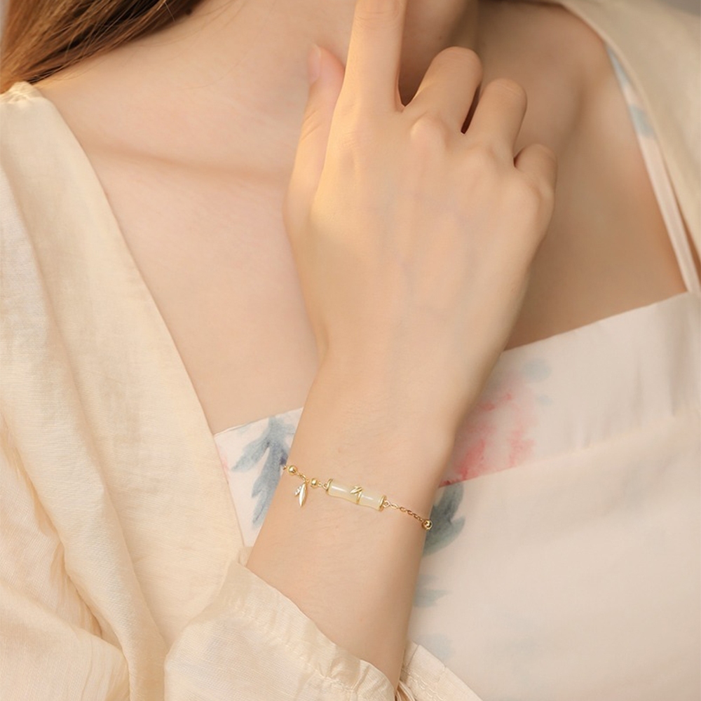 純銀手鍊 手鏈 寶石手鍊 竹節手鍊 猫眼石手鍊 手鍊女 平安手鍊 開運手鍊 閨蜜手鍊 小眾手鏈 手飾 女生禮物 203