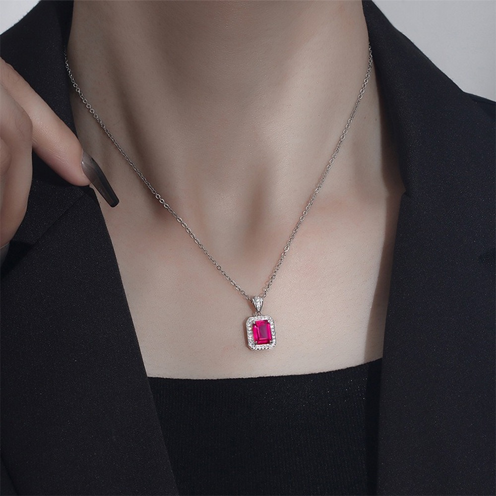 項鍊 飾品 純銀項鍊 鑽石項鍊 鎖骨鏈 紅寶石項鍊 歐美項鍊 韓國項鍊 氣質項鍊 復古項鍊 高碳鑽項鍊 女生禮物 202