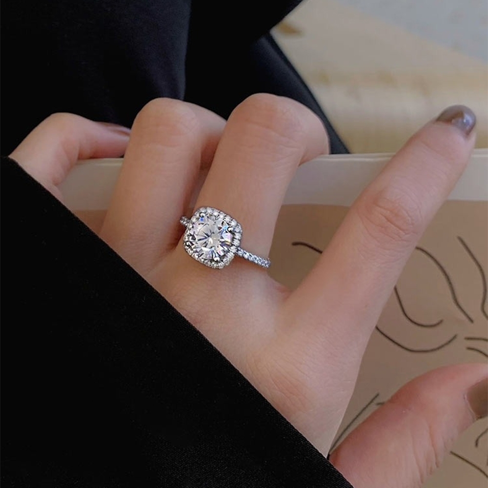 戒指 純銀戒指 指環 銀戒指 鑽戒 鋯石戒指 韓國戒指 閨蜜戒指 個性戒指 大戒指 方形戒指 女戒 女生禮物 081