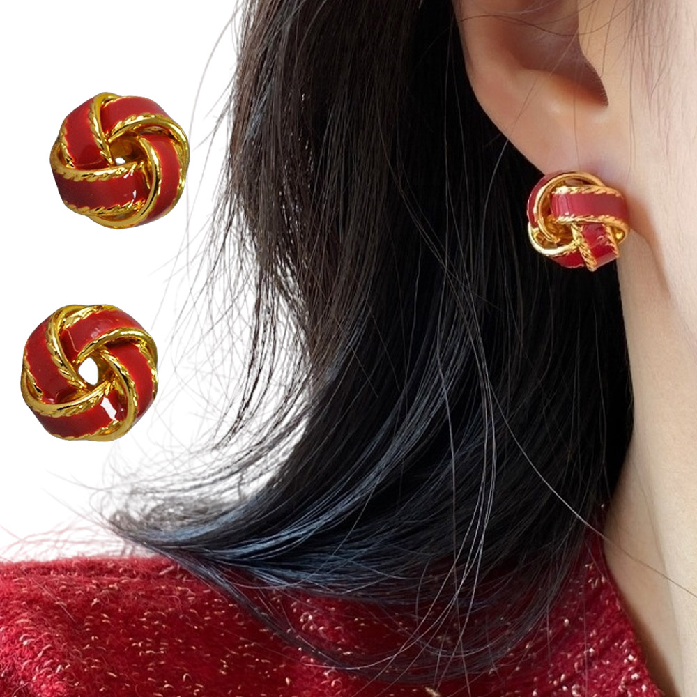 銀針耳環 k金耳環 韓國耳環 珐琅耳環 麻花耳環 復古耳環 氣質耳環 圓圈耳環 精品耳環 可愛耳環 女生禮物 038