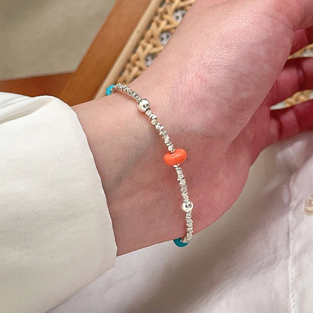 碎銀手鍊 銀手鍊 串珠手鍊 純銀手鍊 銀珠手鍊 氣質手鏈 不規則手鍊 韓國手鍊 手串 日系手鍊 細手鍊 女生禮物 182