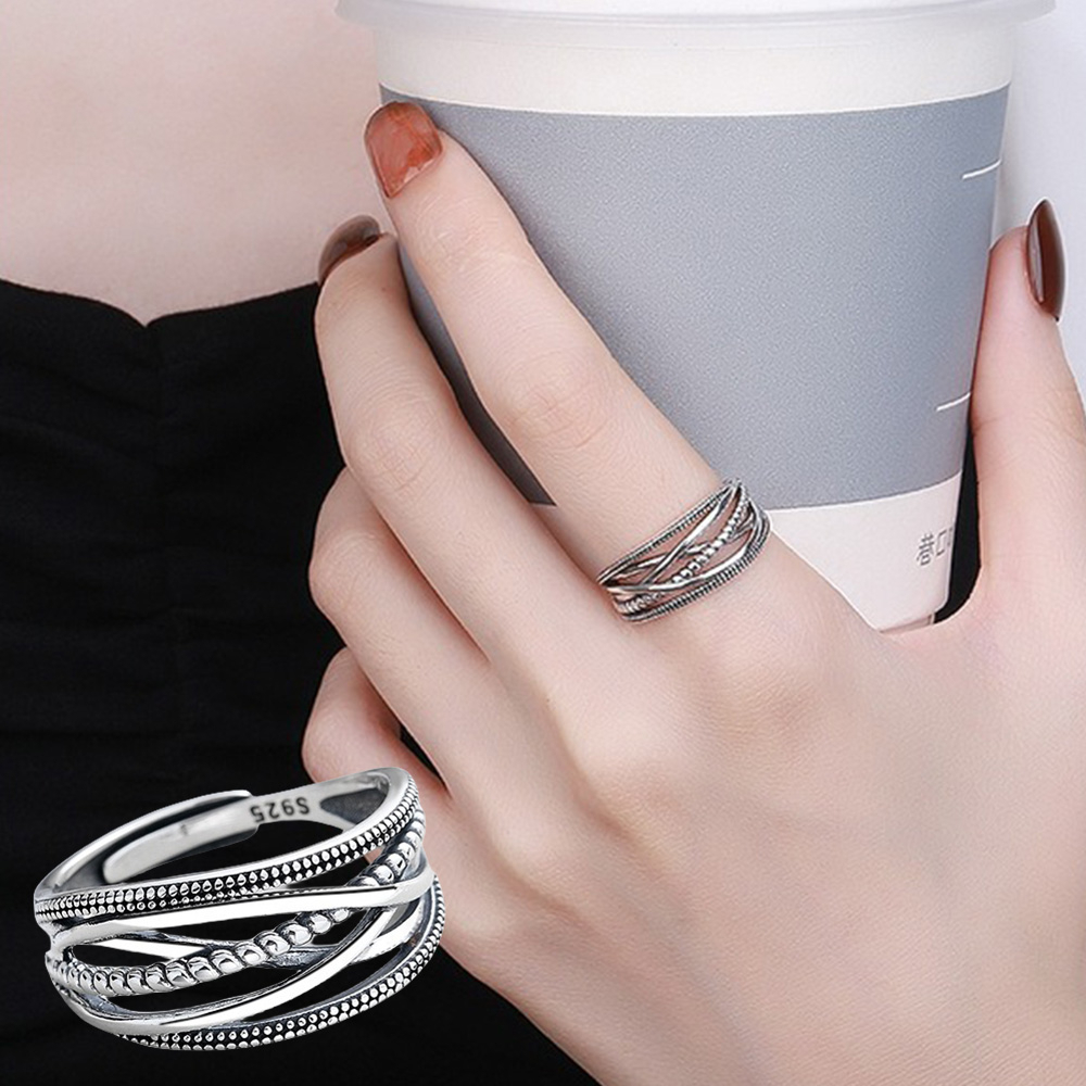 戒指 純銀戒指 麻花戒指 寬版戒指 韓國戒指 交叉戒指 ins戒指 幾何戒指 開口戒指 中性戒指 情侶戒指 禮物 069