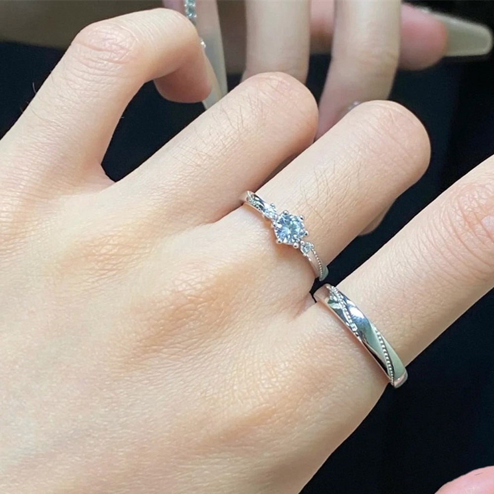 戒指 純銀戒指 情侶對戒 結婚戒指 鑽石戒指 求婚戒指 對戒 指環 情侶戒指 情侶禮物 一週年紀念禮物 生日禮物 062