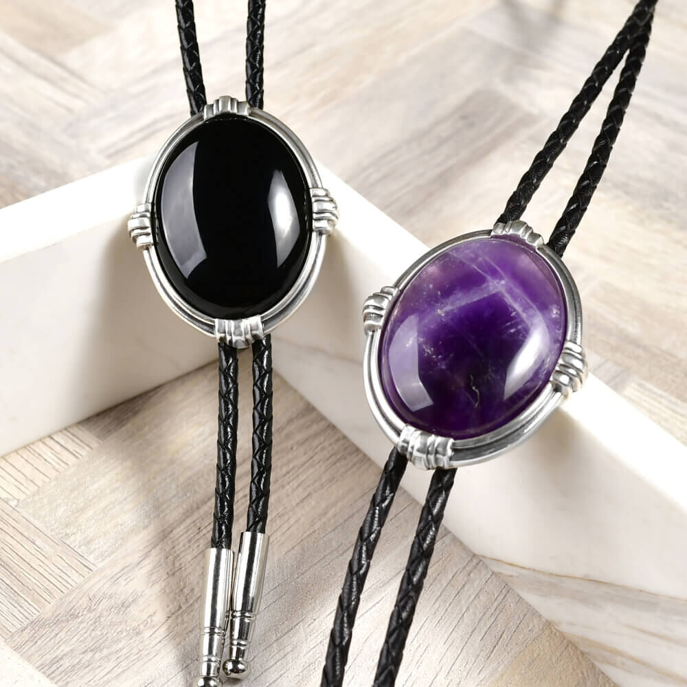 寶璽圓系列 真皮皮繩 保羅領帶/Bolo Tie/美式領帶 - 新品