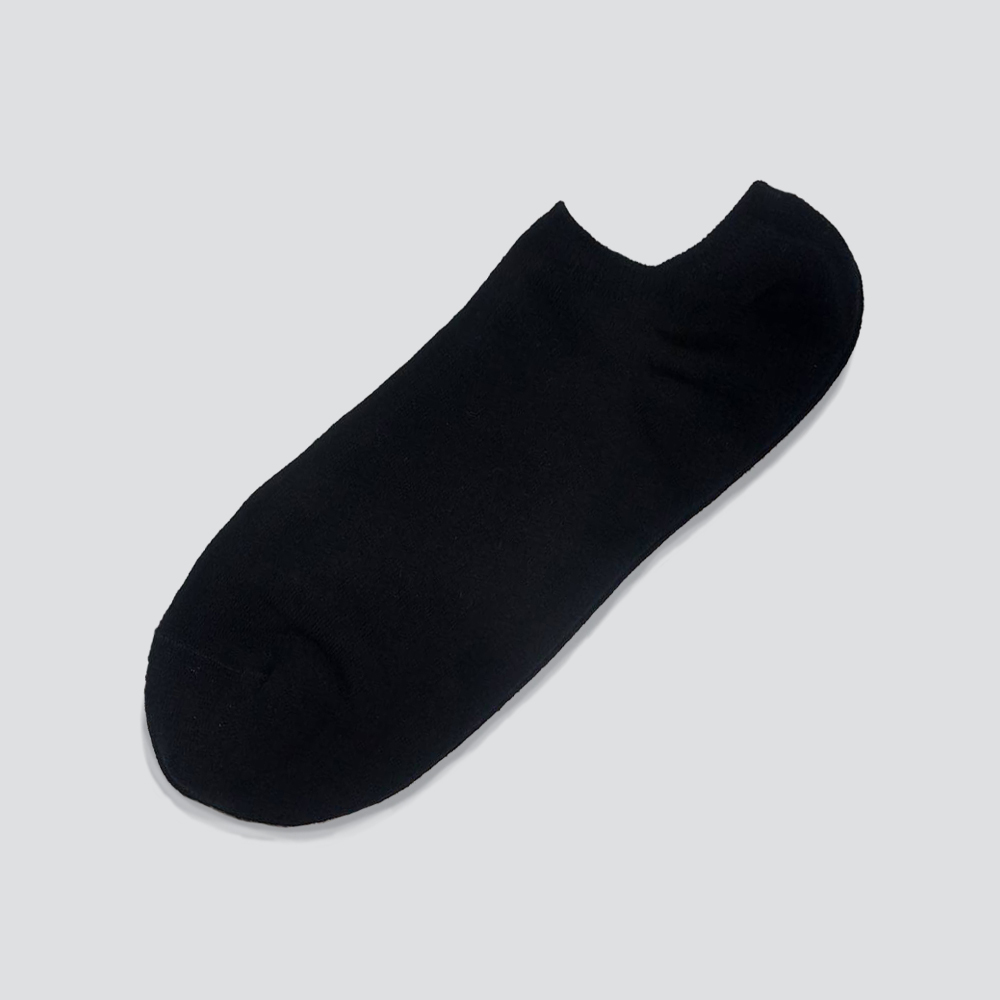 無縫棉質船型襪-黑