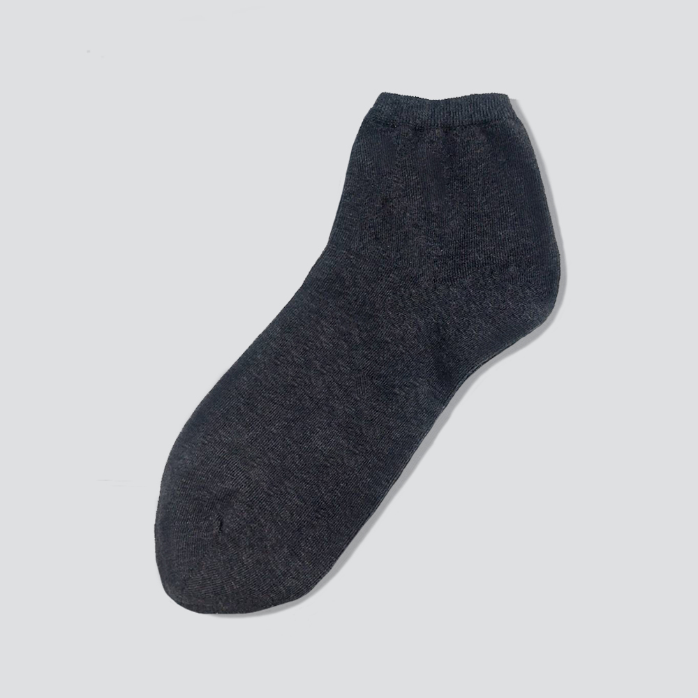 無縫棉質中筒襪-深灰