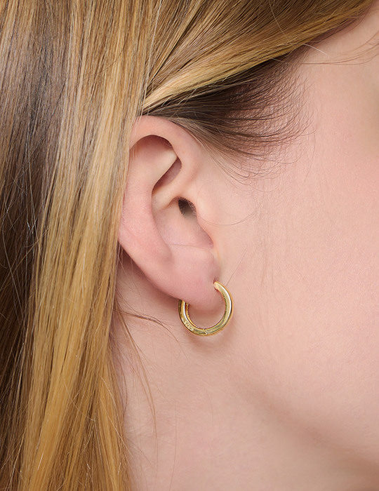 【925純銀】幾何日常。銀針耳環(金)