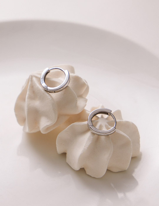 【925純銀】幾何日常。銀針耳環(銀)