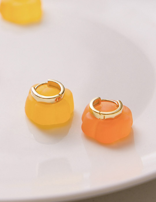 【925純銀】幾何日常小圈。銀針耳環(金)