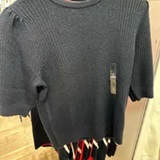 [S] TOMMY HILFIGER TOMMY HILFIGER NAVY PUFF SLEEVE CREWNECK SWEATER, 76J5507-410 (STH1120)