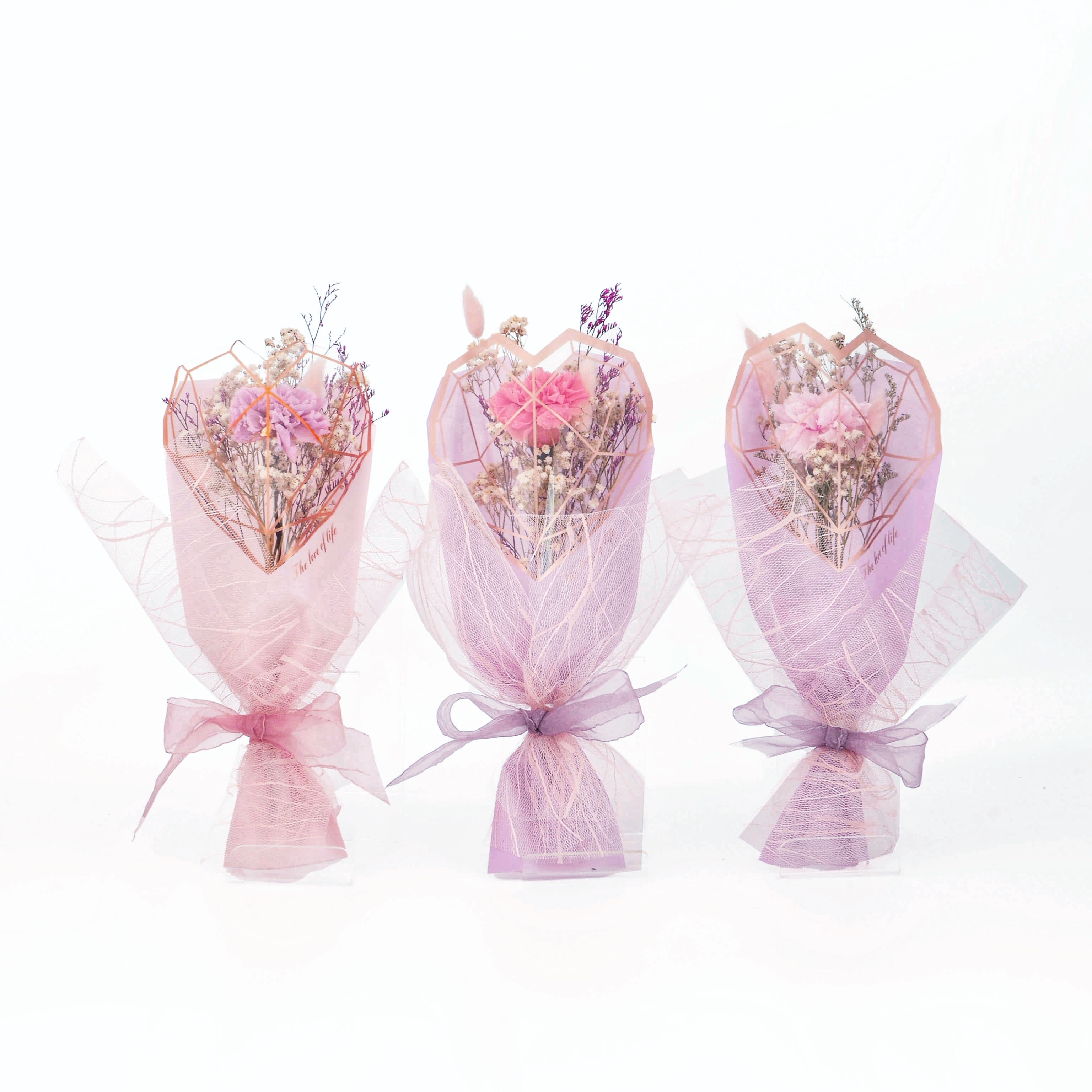 【一馨一意】單朵永生康乃馨花束 - 三色