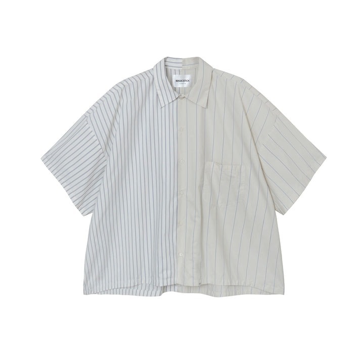 MAGIC STICK｜2FACE SS OPEN COLLAR SHIRTS "WHITE STRIPES"