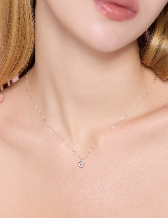 【925純銀】輕奢單鑽質感項鍊