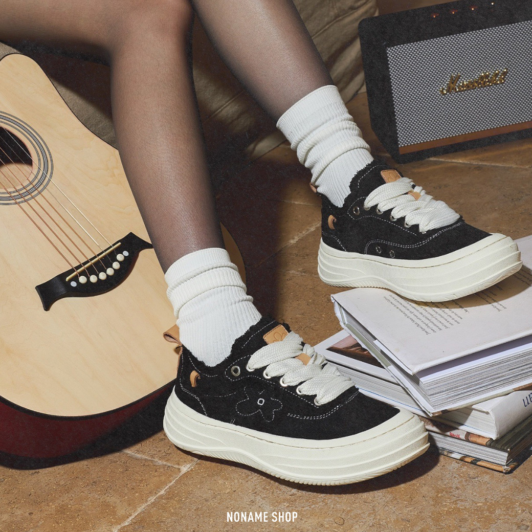 WE FLOWER 小花鞋 蕾絲 厚底 德訓鞋 黑瑪麗 (女款)