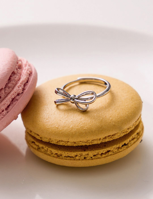 【925純銀】氣質蝴蝶結可調式戒指(銀)