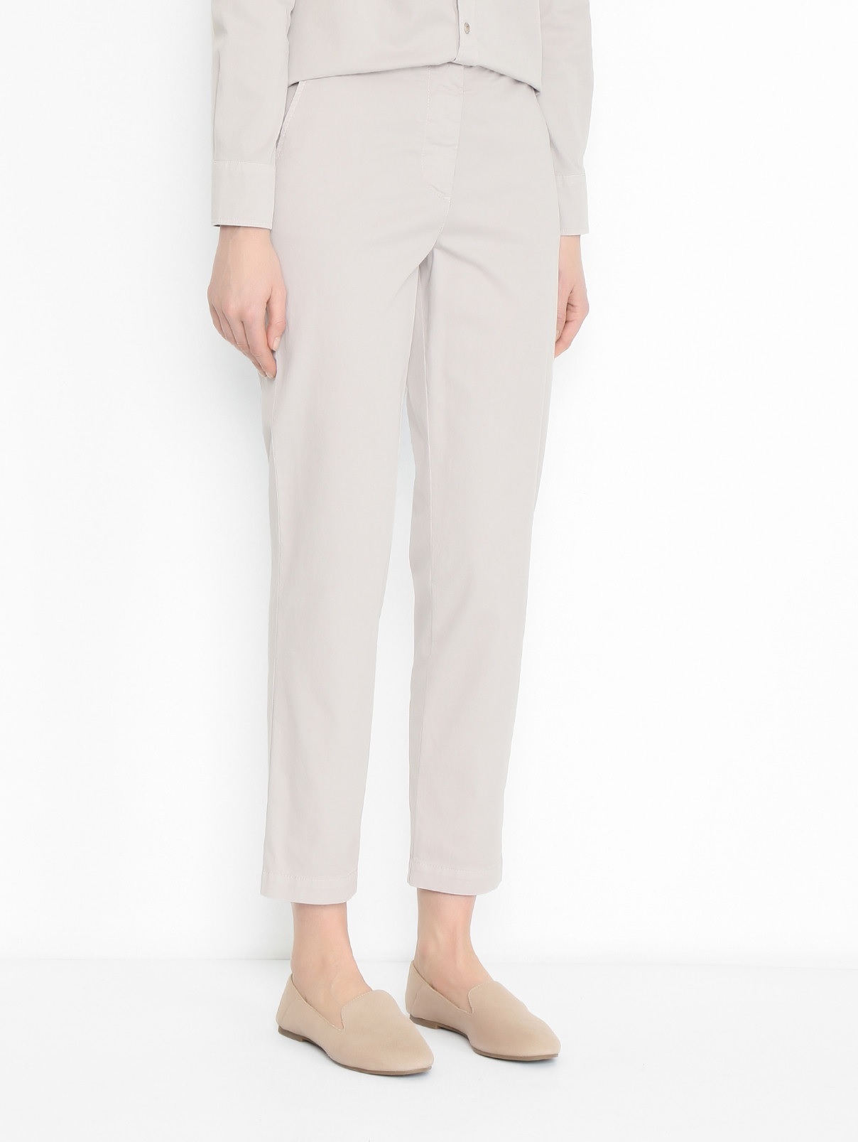 Eleventy 綁帶棉窄管褲（米）