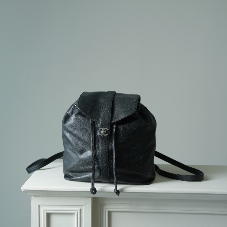 Chanel 黑色中古雙肩包