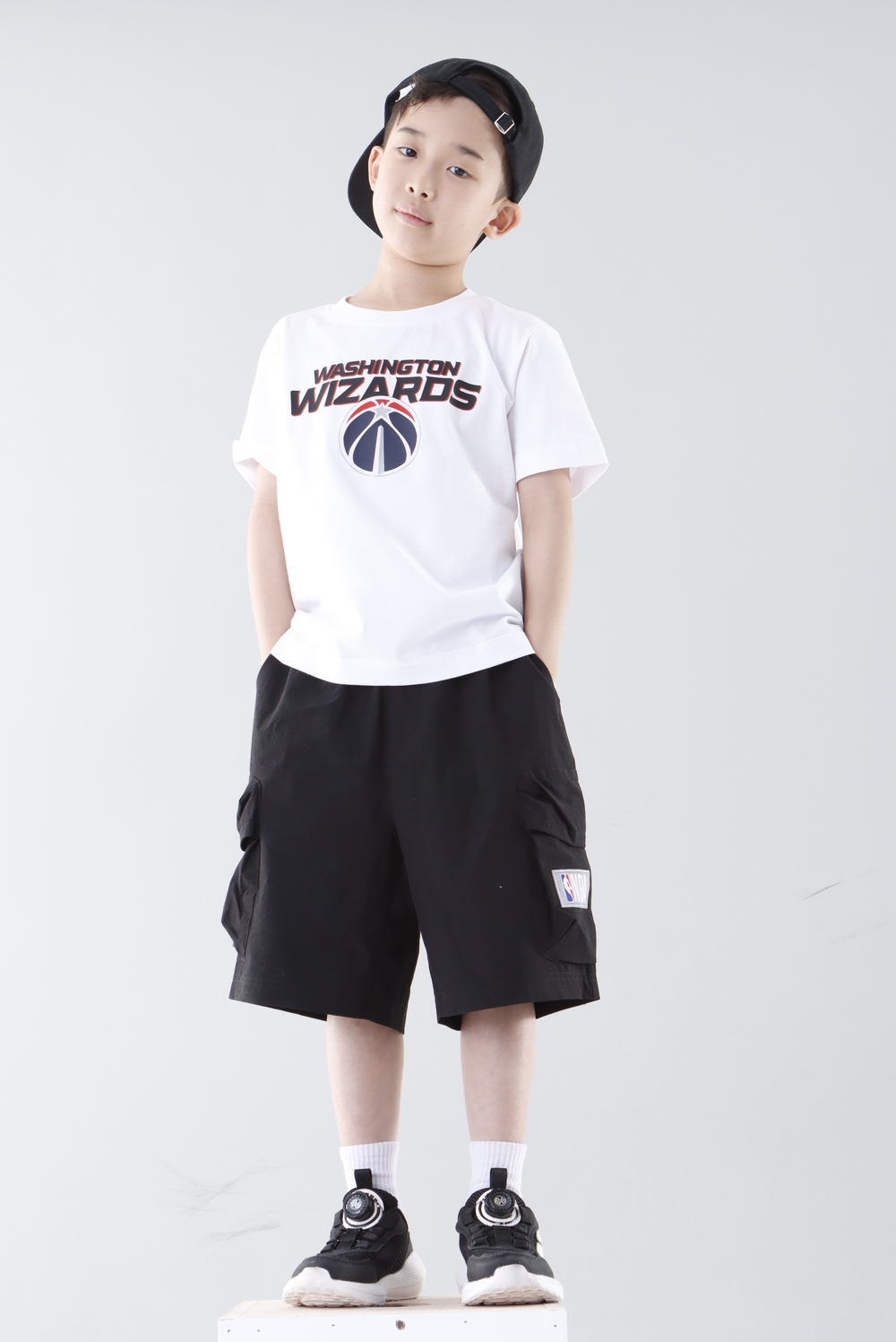 【NBA】中性童LOGO印花T_WAS-白