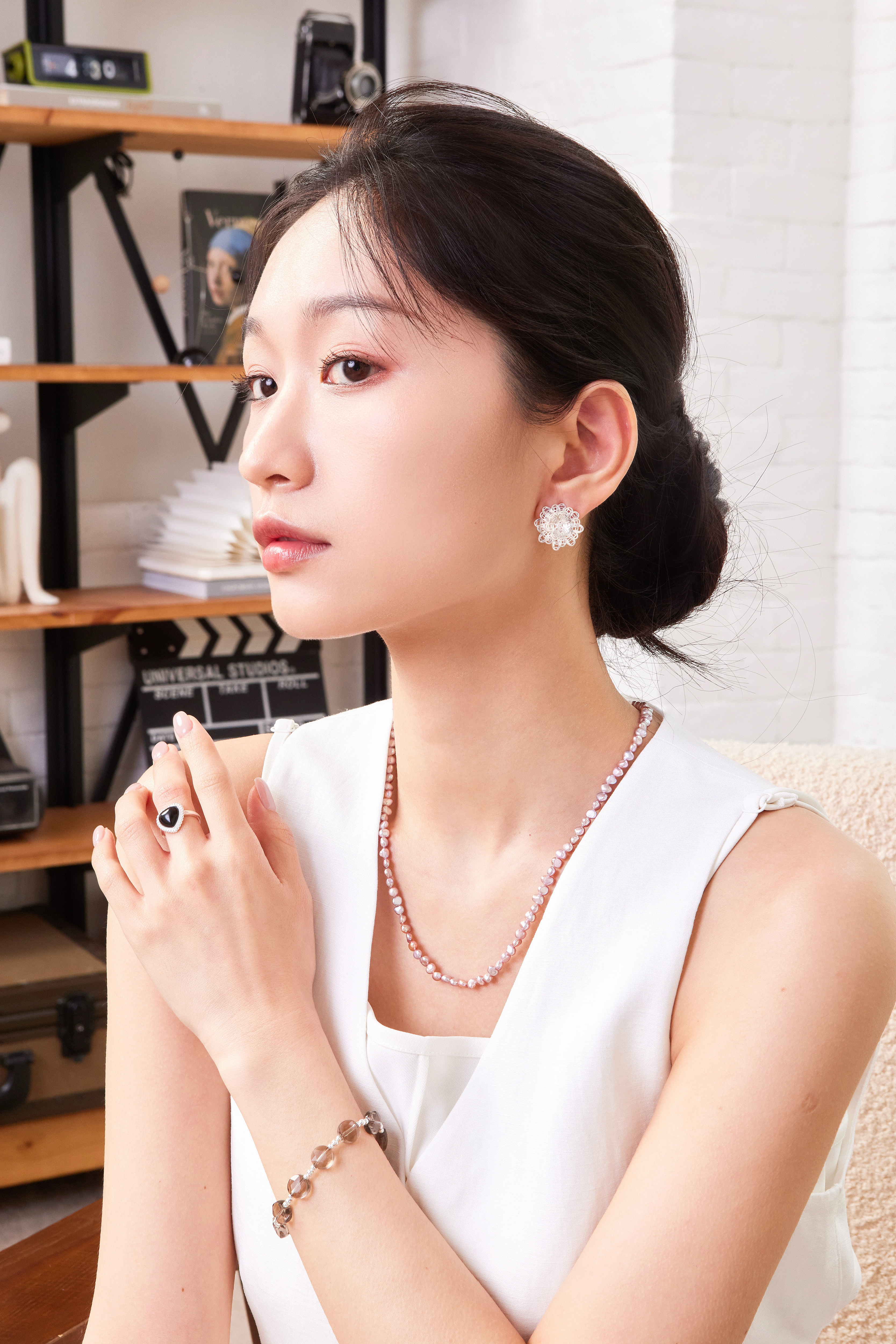 N1009  |  純銀粉紫珍珠項鍊