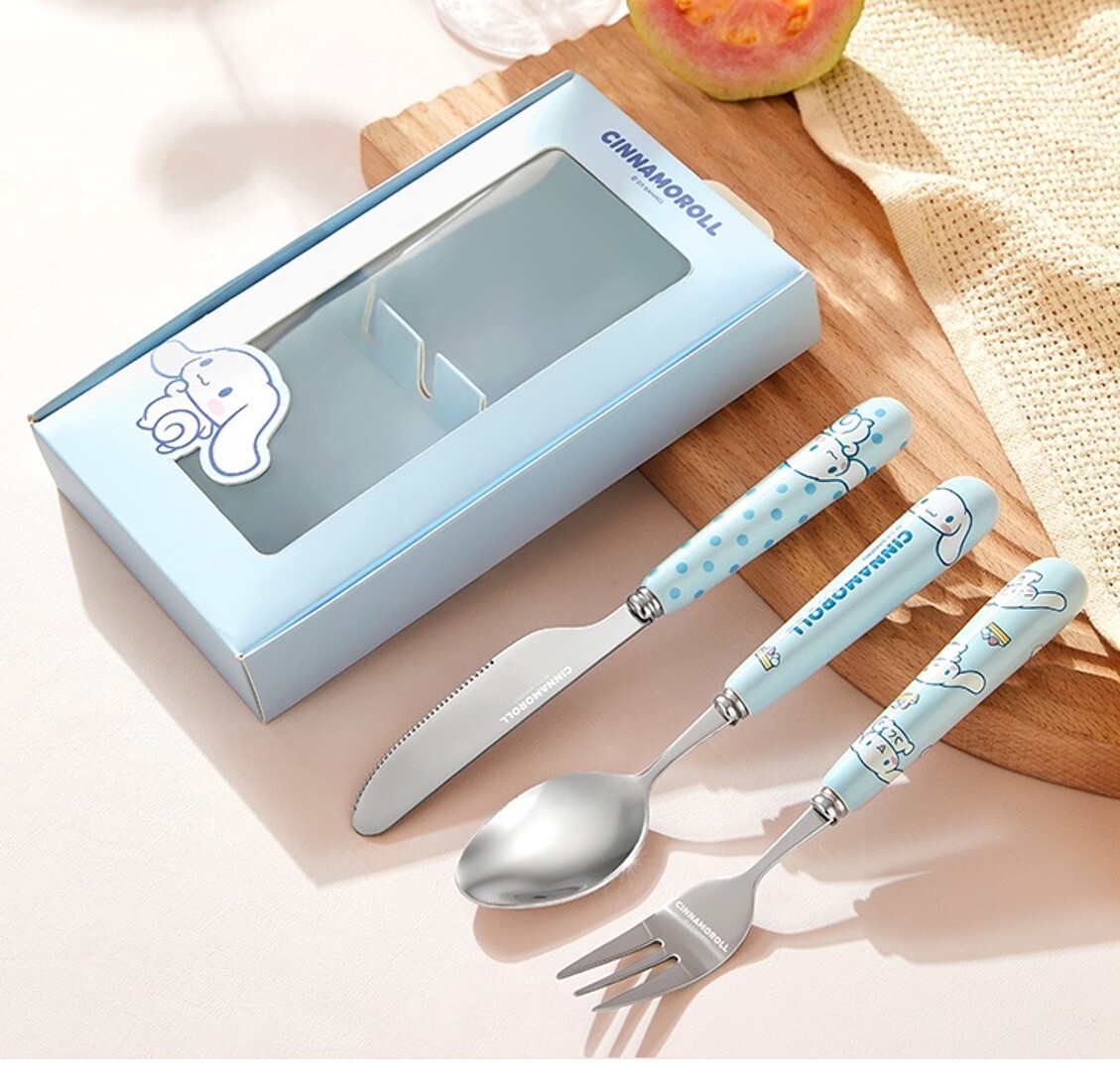 玉桂狗 Sanrio | 304不銹鋼餐具套裝|禮盒 (匙,叉,刀)