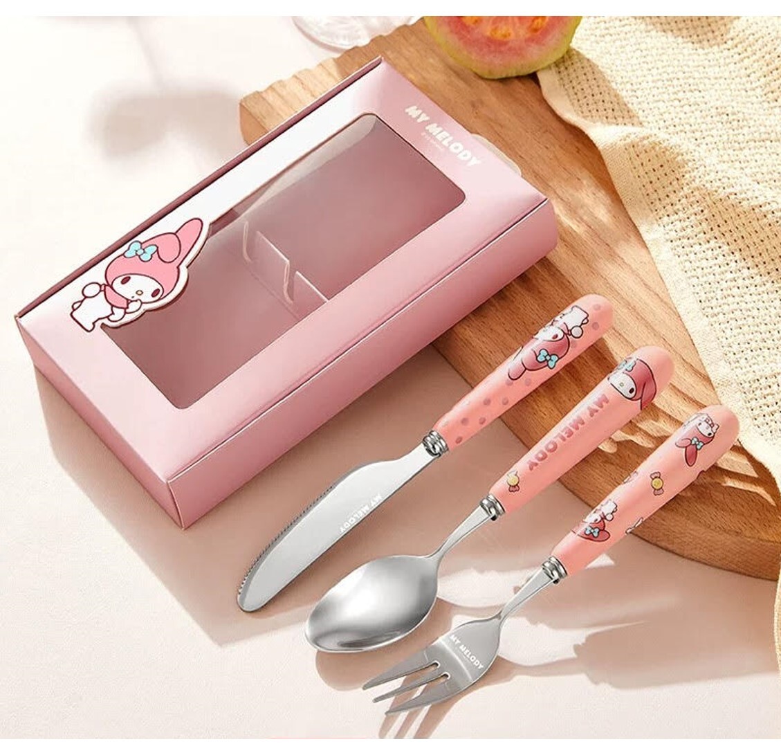 MY MELODY Sanrio | 304不銹鋼餐具套裝|禮盒 (匙,叉,刀)