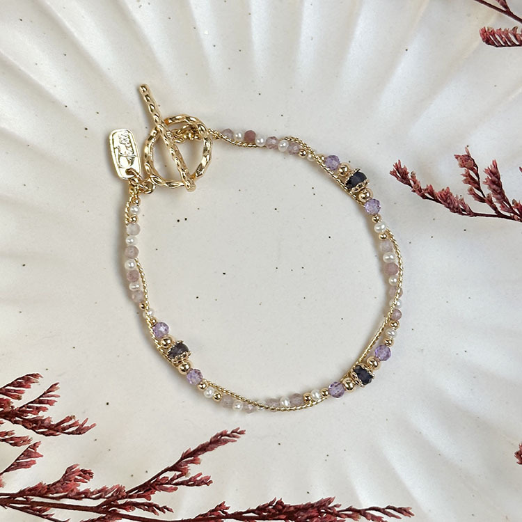 生日花 • 伍月貳 • 野萊菔 – 菫青紫水晶 – 手鍊