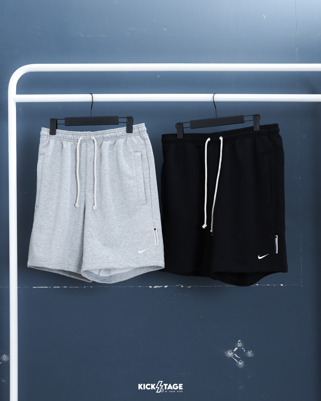 男款 NIKE ISSUE Dri-FIT 8' 黑 灰 刺繡LOGO 抽繩 棉質 休閒 運動短褲【FZ0217】