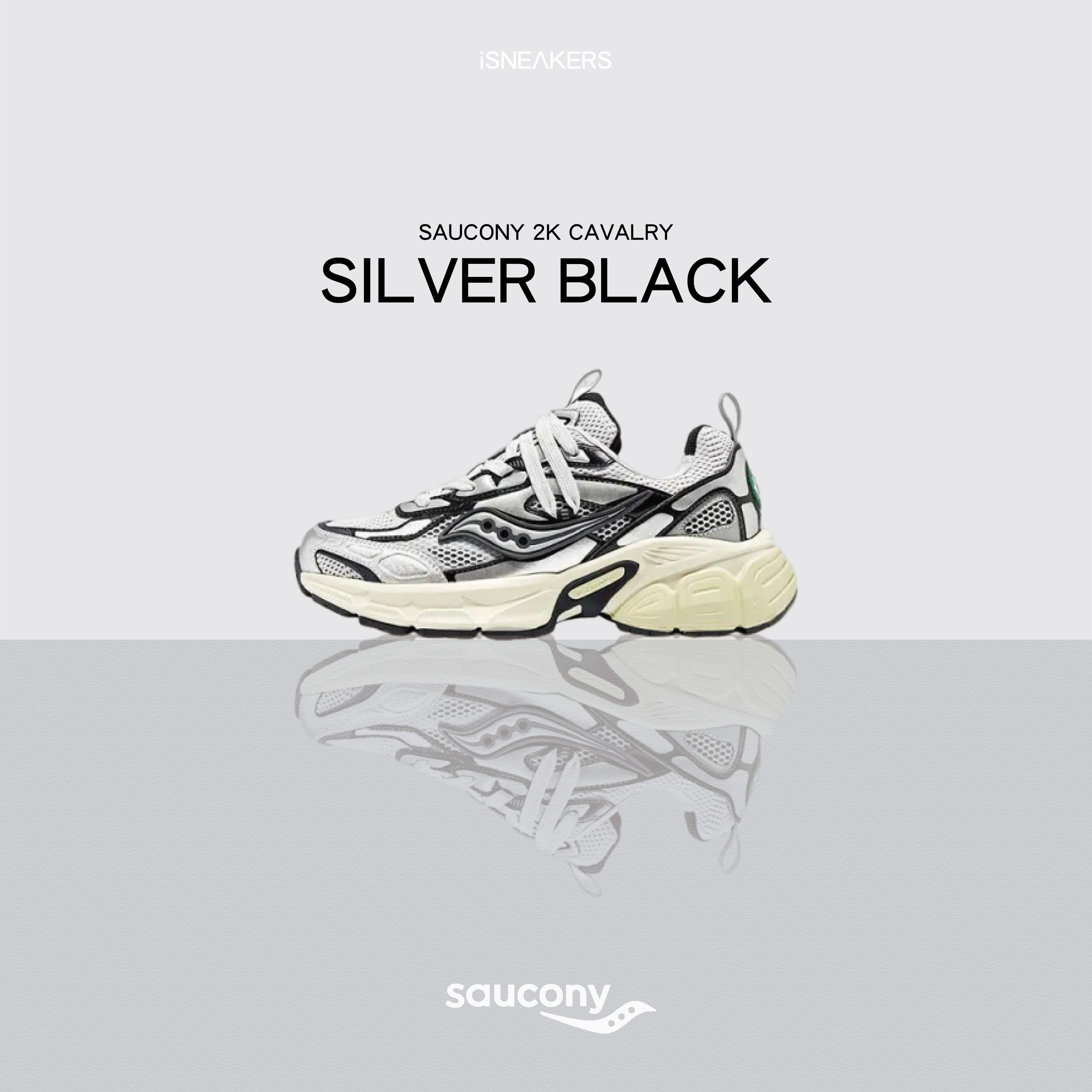 iSNEAKERS｜Saucony 2K Cavalry "Silver Black" 銀黑 S79053-1