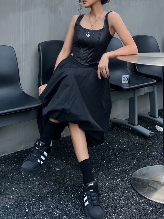 KTQ STORE ‧ ADIDAS ORIGINALS CORSET 魚骨 緊身 皮革 背心 兩色 藍ix1913 黑ix1912