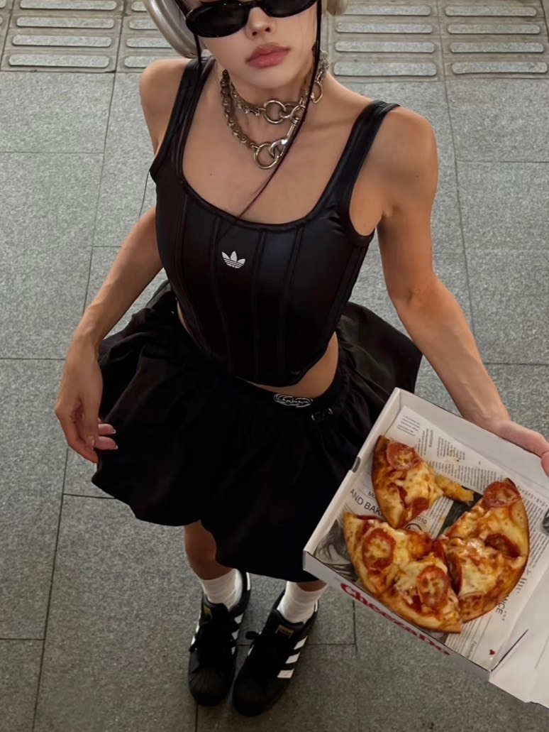 KTQ STORE ‧ ADIDAS ORIGINALS CORSET 魚骨 緊身 皮革 背心 兩色 藍ix1913 黑ix1912