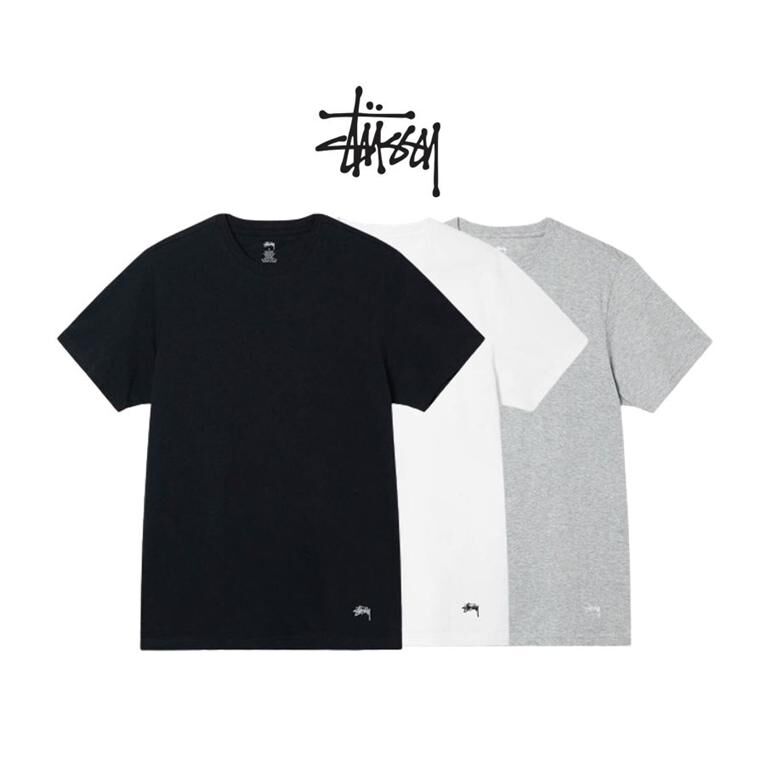 <最後現貨出清!!>Stüssy STUSSY 小LOGO 素T 黑白灰 3件組 1140355