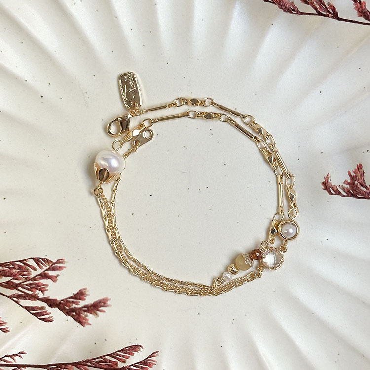 生日花 • 拾月拾捌 • 木蘑菇 – 珍珠黃玉 – 手鍊