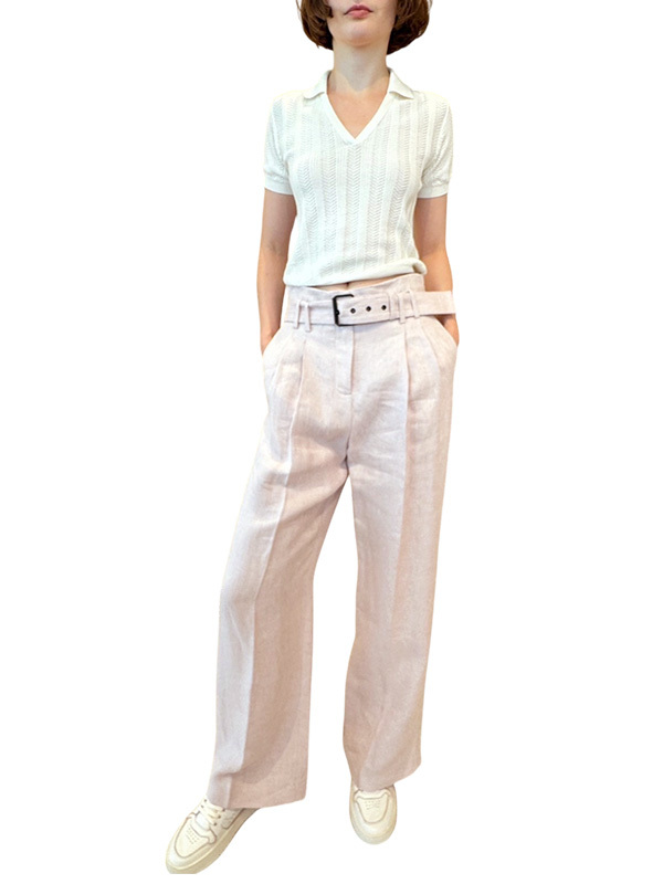 Eleventy POLO領針織上衣(白)