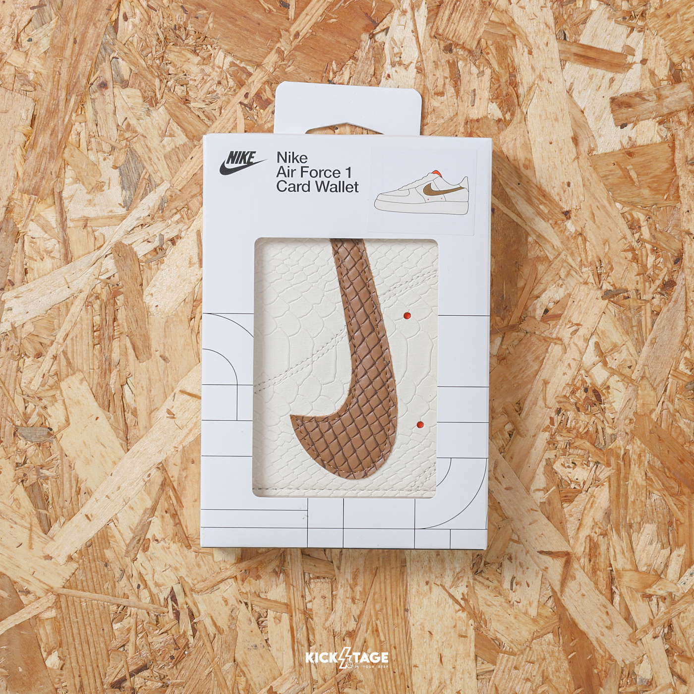 NIKE ICON AIR FORCE 1 米咖色 信用卡 證件夾 卡夾 卡片包【IF1662-120】