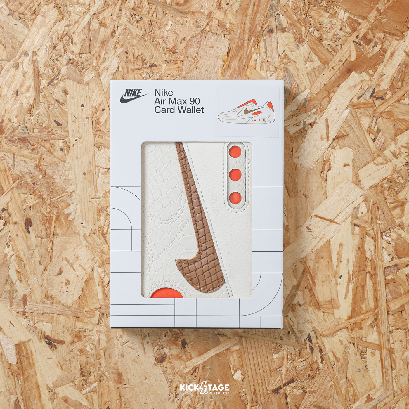 NIKE ICON AIR MAX 90 SMAKE 咖橘色 蛇紋 信用卡 證件夾 卡夾 卡片包【IF1664-120】