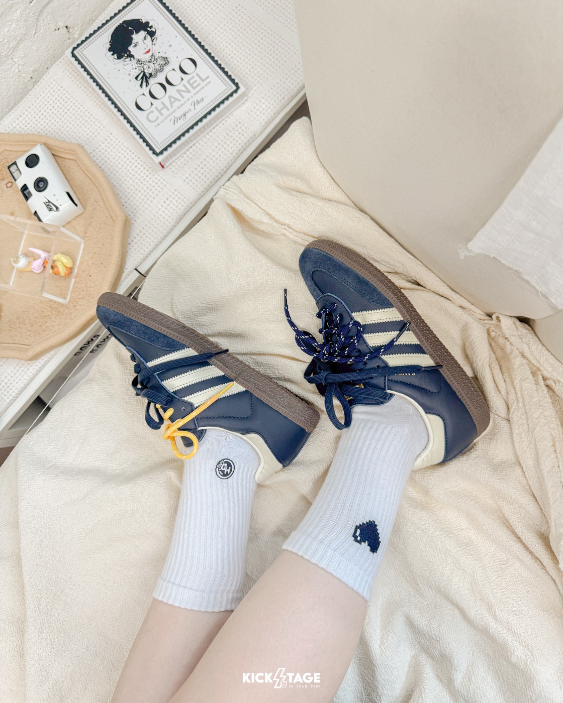 男女鞋 ADIDAS SAMBA OG 藏青 海軍藍 金標 午夜藍 奶油色 麂皮 皮革 橡膠底 德訓鞋 扁鞋 休閒鞋【ID2056】