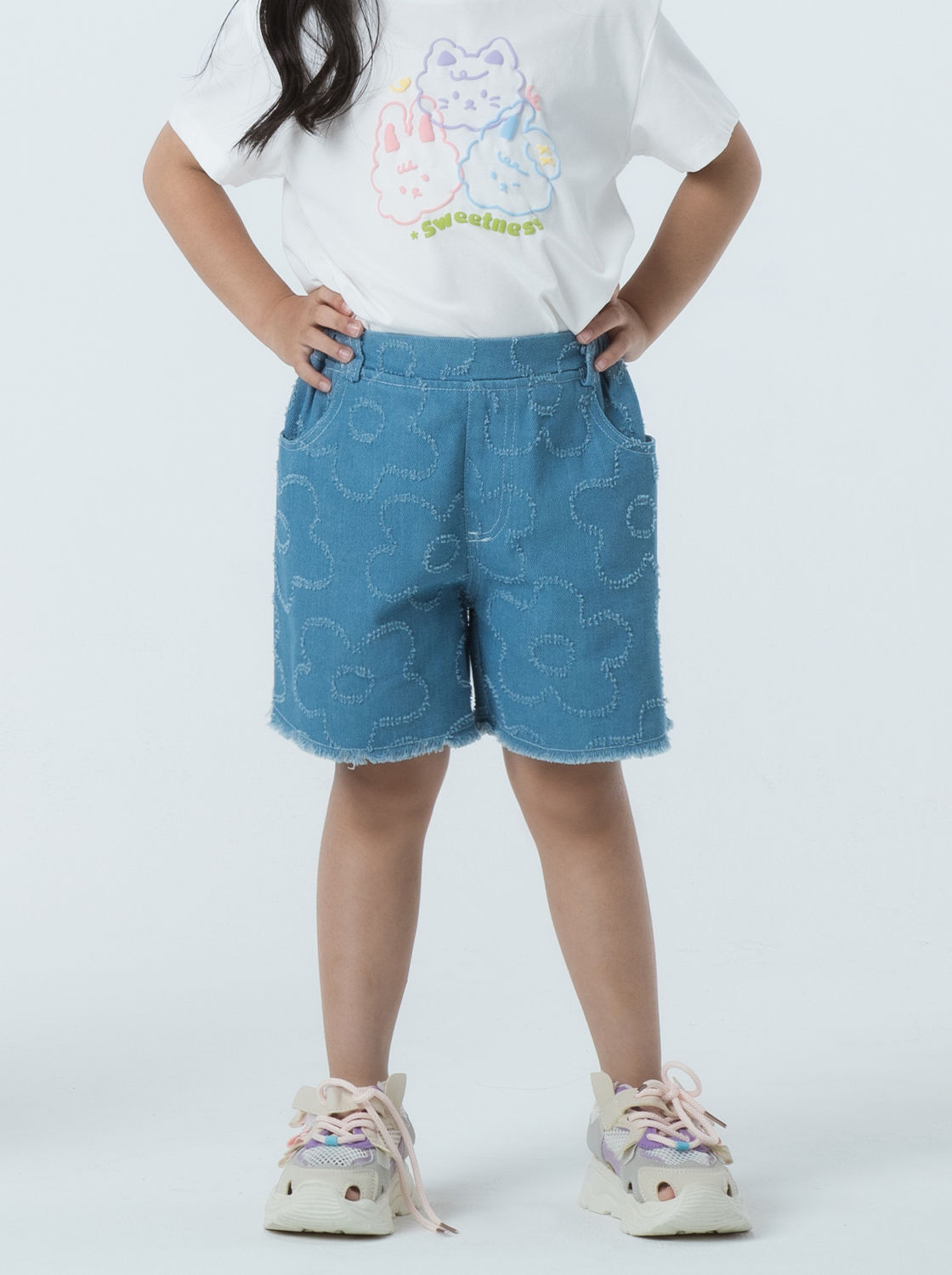 立體花朵休閒短褲【童裝】