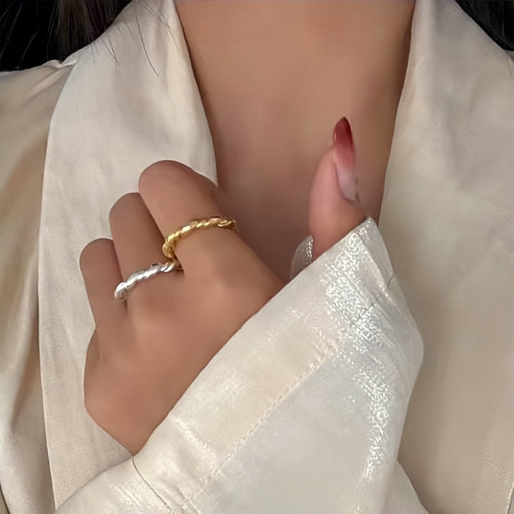 戒指 戒指女生 925純銀戒指 k金戒指 戒指女ins 可調節戒指 個性戒指 戒指女生韓版 情人節禮物 女友禮物 014