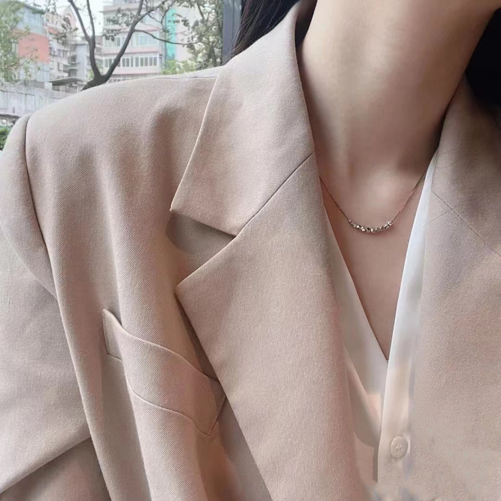 飾品 純銀項鍊 女生項鍊 方塊項鍊 碎銀項鍊 韓國項鍊 日系項鍊 歐美項鍊 簡約項鍊 抗過敏項鍊 情侶項鍊 送禮 004