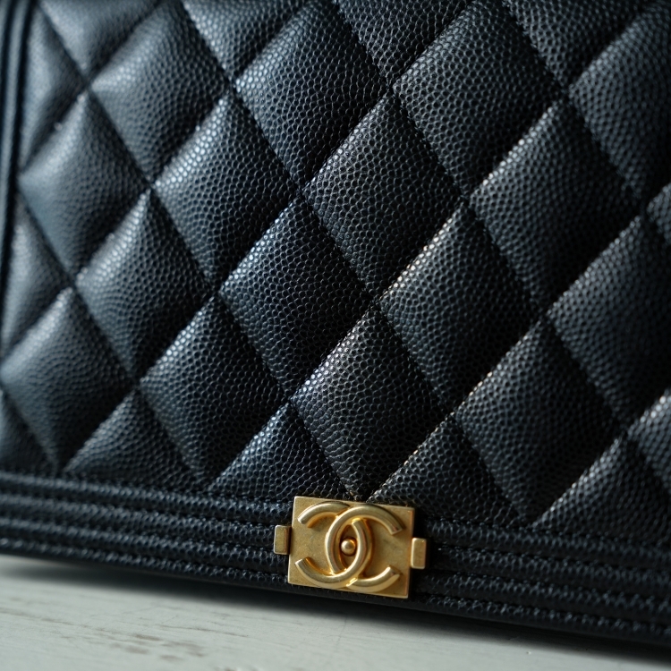 Chanel Leboy 黑金荔枝皮WOC