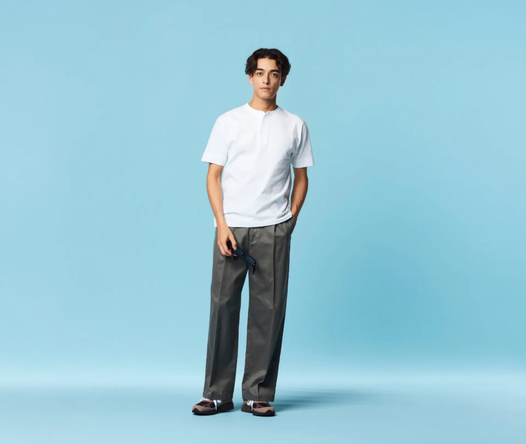 United Athle UA 5.6oz 短袖亨利領T 白色 (3500401-001)