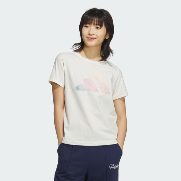 Adidas Logo Ss Tee JL6284 女 T恤 運動上衣 休閒短袖 米 亞版