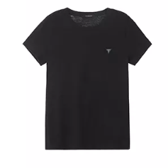 [S] GUESS BLACK COUPLE SLUB ROUND SHORT SLEEVE T-SHIRT, OO2KE433-BLK (SGU682)