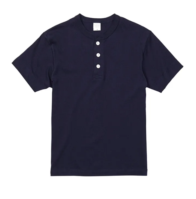 United Athle UA 5.6oz 短袖亨利領T 深藍色 (3500401-086)