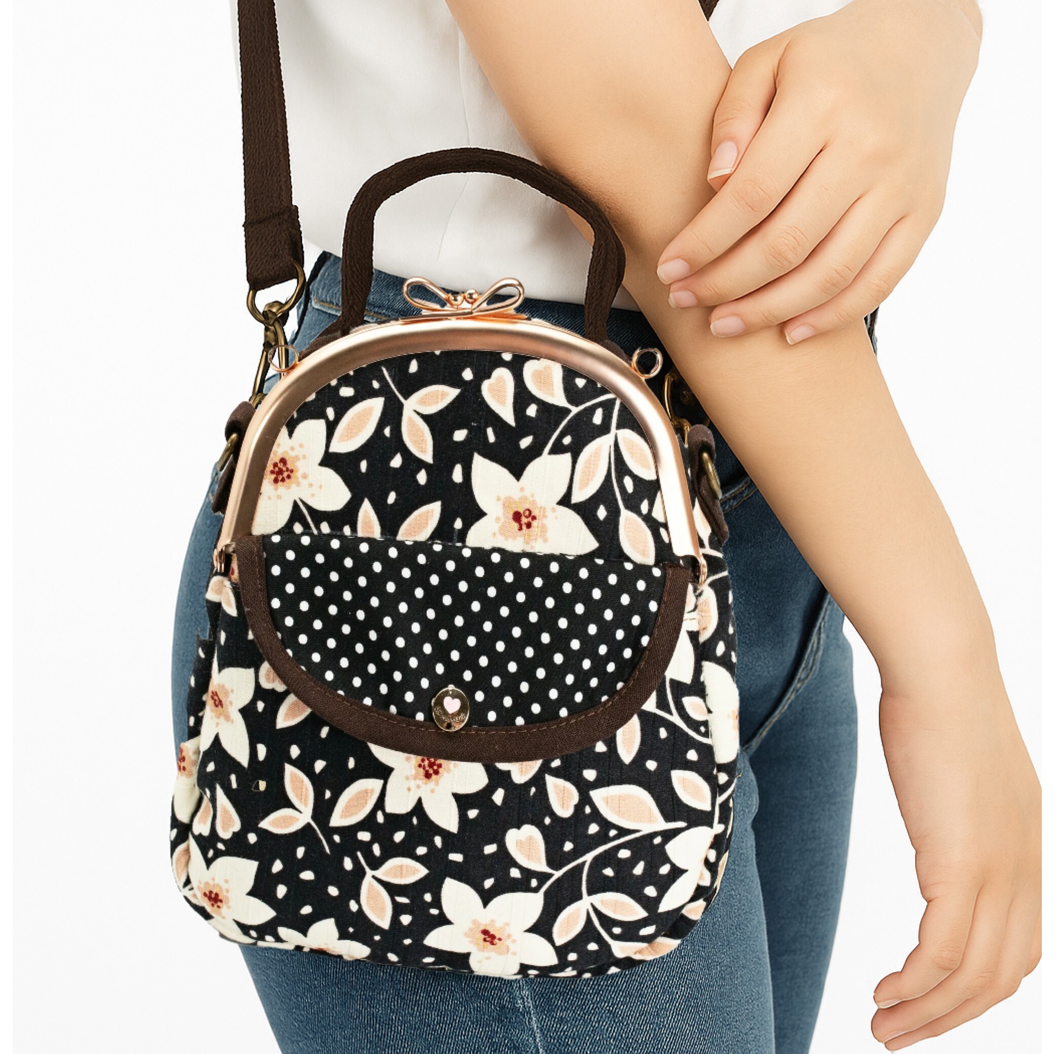 16.5公分半圓蝴蝶結口金_螺絲款【贈蛋形三用口金包紙型】