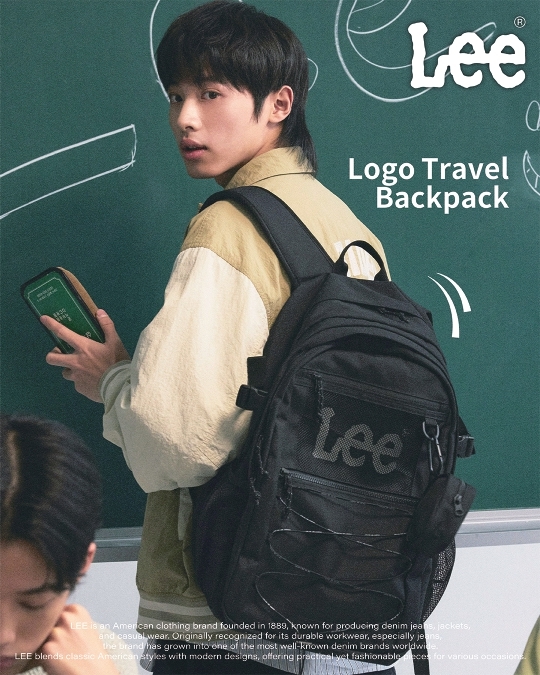 #韓國連線預購 LEE 經典LOGO 大容量 後背包 黑色