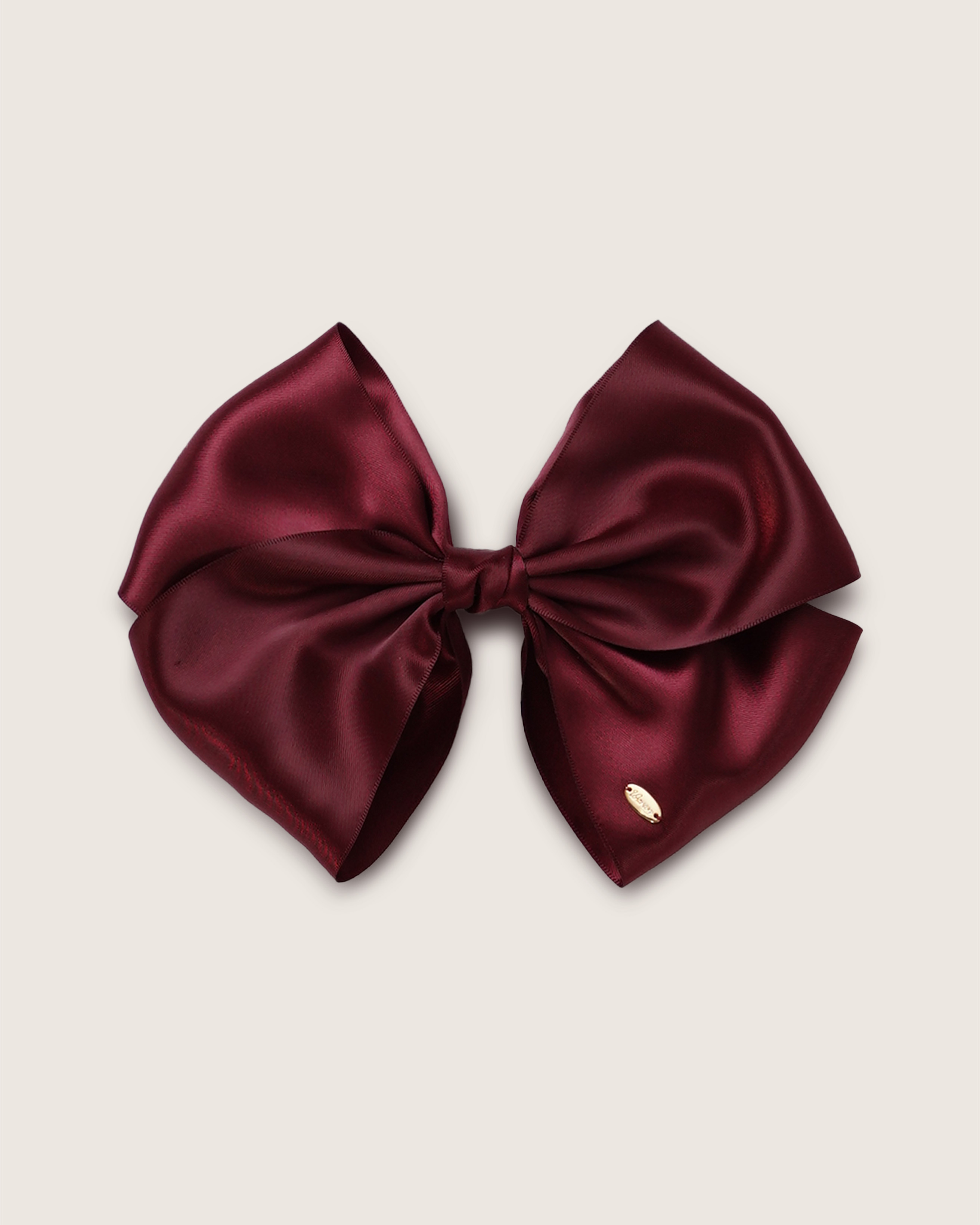 Velvet Bow Clip - Wine