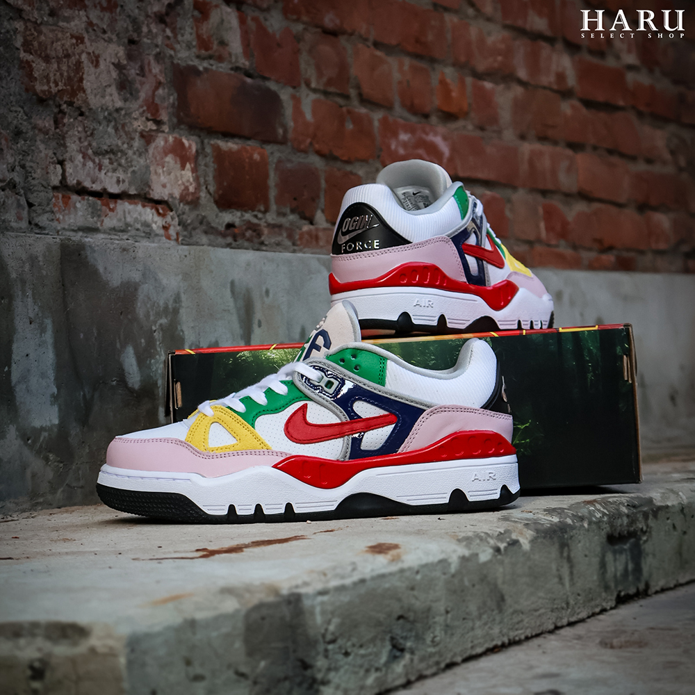 NIGO x NIKE NIKE AIR FORCE 3 LOW SP 白彩色 藍彩色 拼接 男女同款 復古休閒鞋 HQ7534-100 XX28GD021