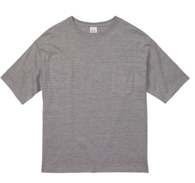 United Athle UA 5.6oz寬版落肩口袋短T 麻灰色(3500801-006)